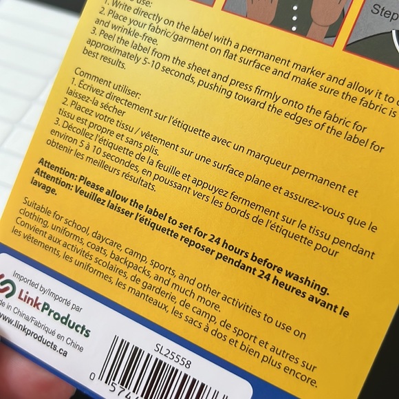 No-Iron Clothing Labels Étiquettes vêtements sans repassage 4.5X1.2 cm - Picture 11 of 12
